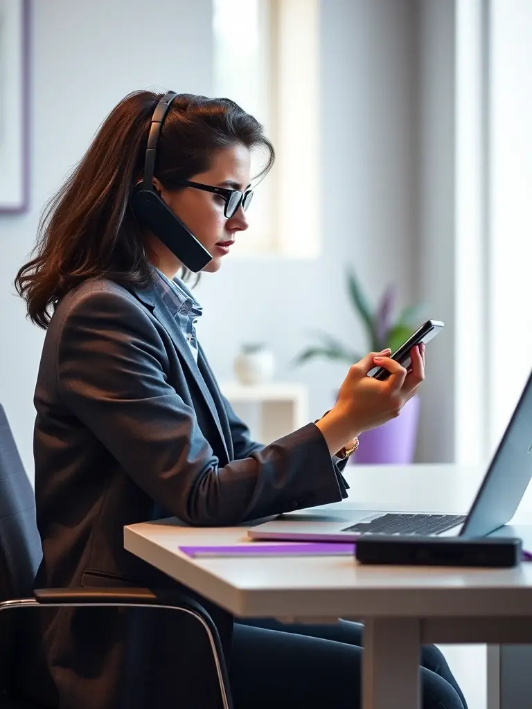An illustration of AGORA's mobile-first design, showing an agent making calls and managing leads from their smartphone.
